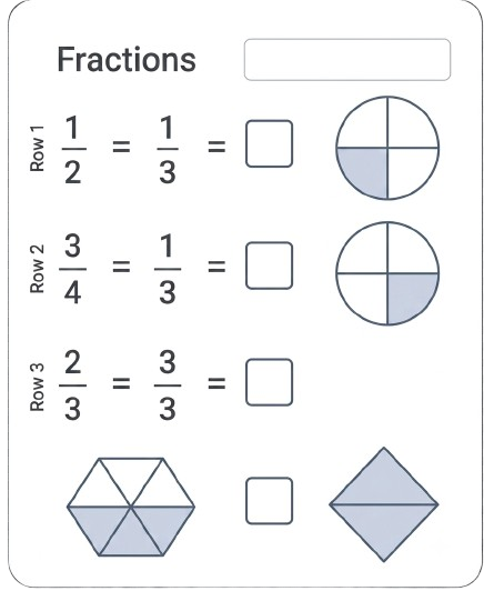 Fractions worksheet preview