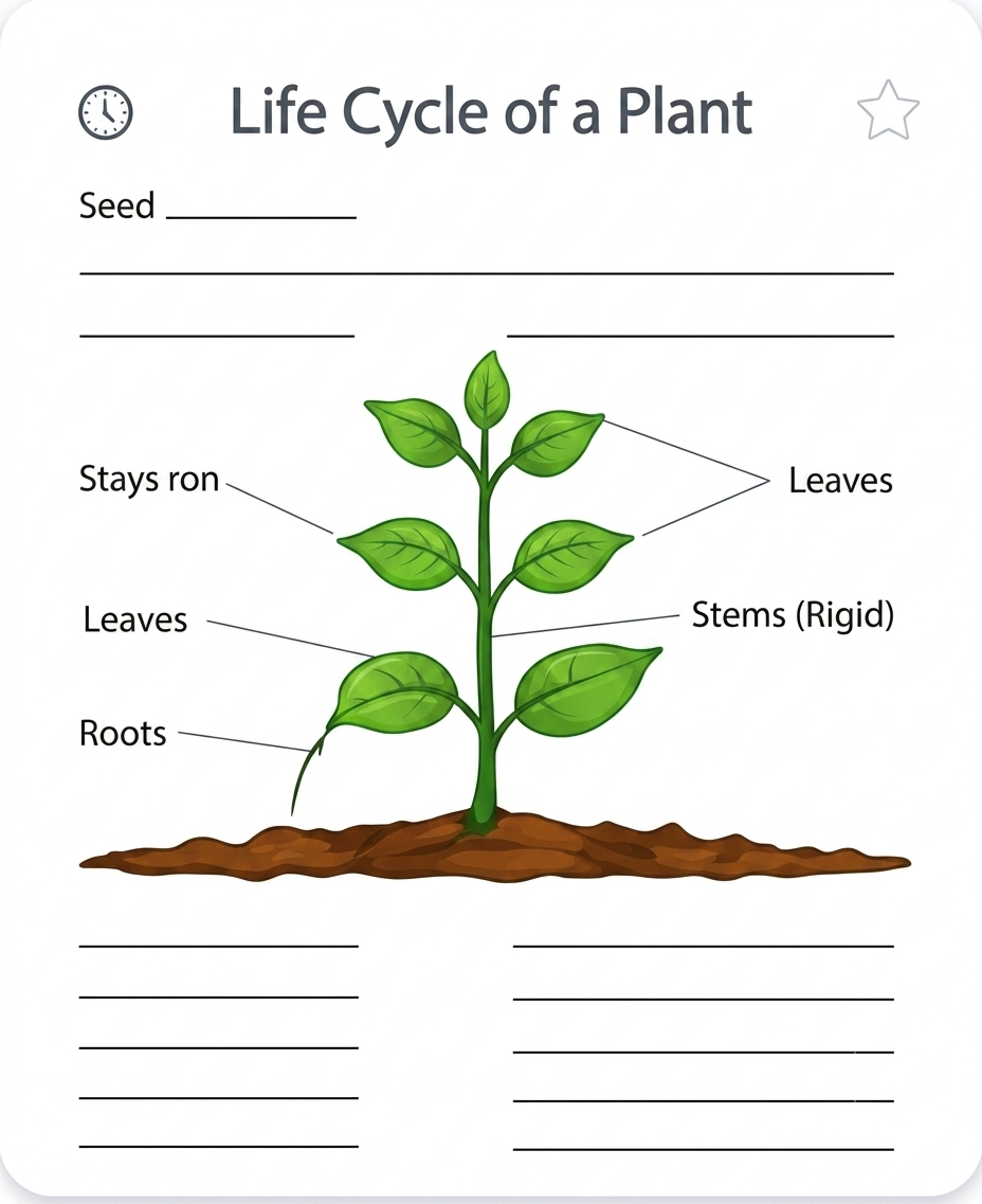Life Cycle of a Plant worksheet preview