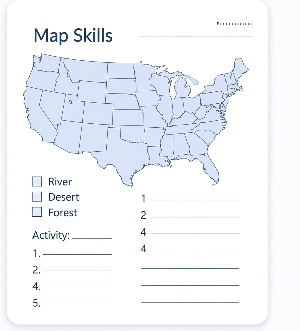 Map Skills worksheet preview